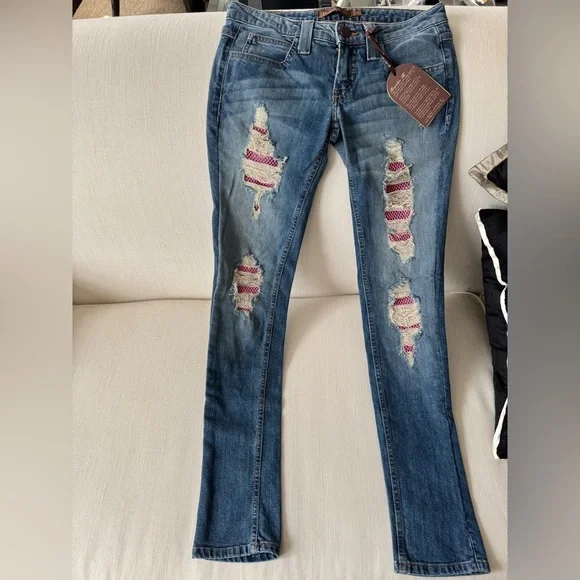 Frankie B. Blue Jeans with Distressed Details - Picture 7 of 11